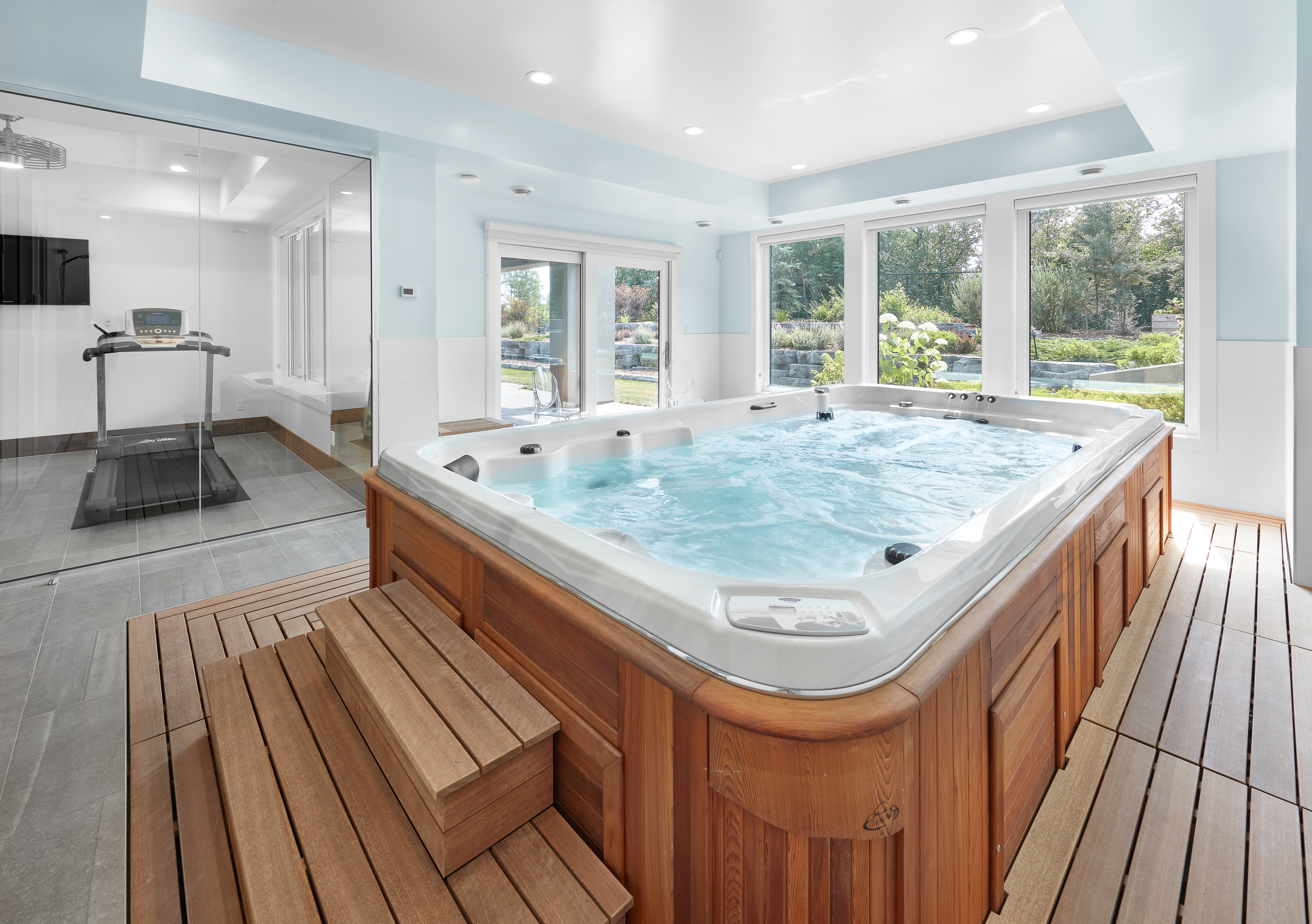 Hot tub health and wellness feature in Edmonton with homes for sale by Holland and Associates Real Estate.